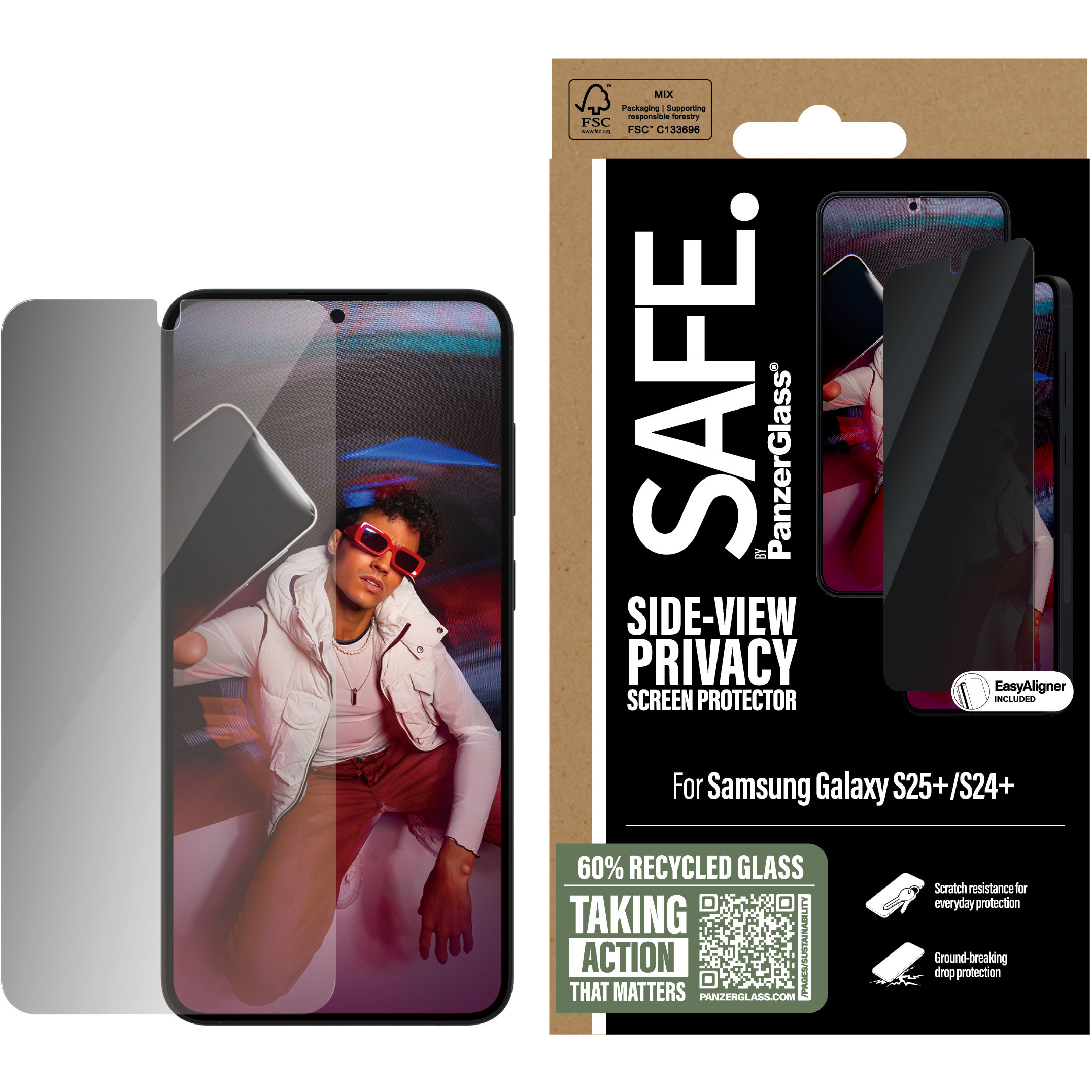 Zaštita ekrana PANZER GLASS SAFE. Privacy Screen Protector Samsung Galaxy S25 Plus-1
