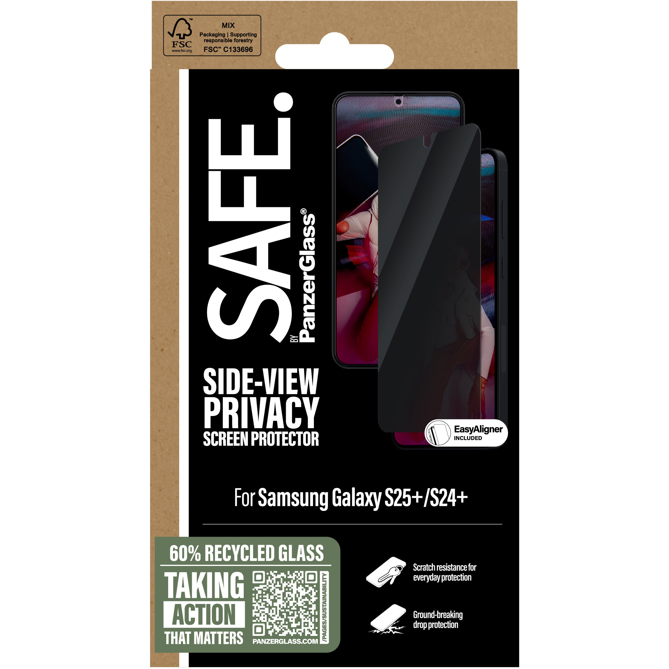 Zaštita ekrana PANZER GLASS SAFE. Privacy Screen Protector Samsung Galaxy S25 Plus-2