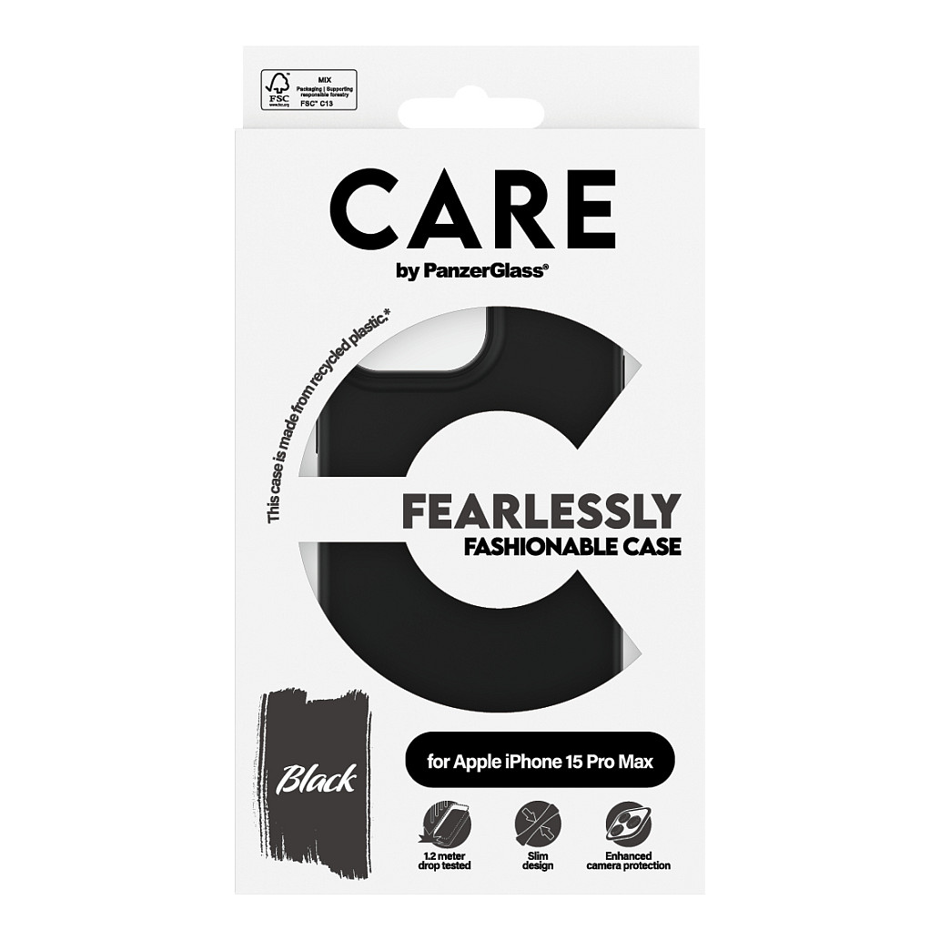 Zaštitna maska PANZER GLASS CARE Case Fashion Black iPhone 15 Pro Max-1