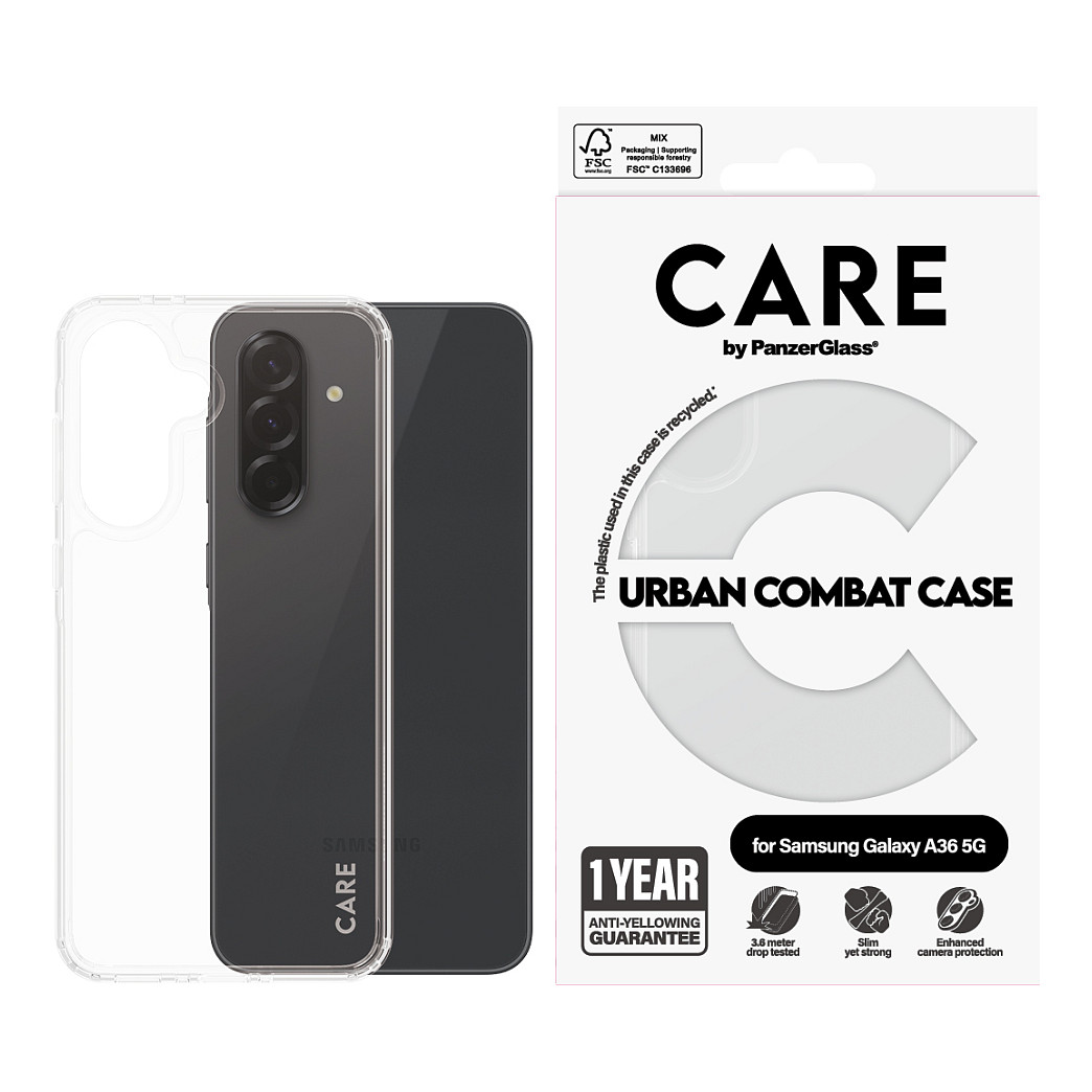 Futrola PANZER GLASS CARE Flagship Case Clear w. Clear Frame Galaxy A36 5G-3