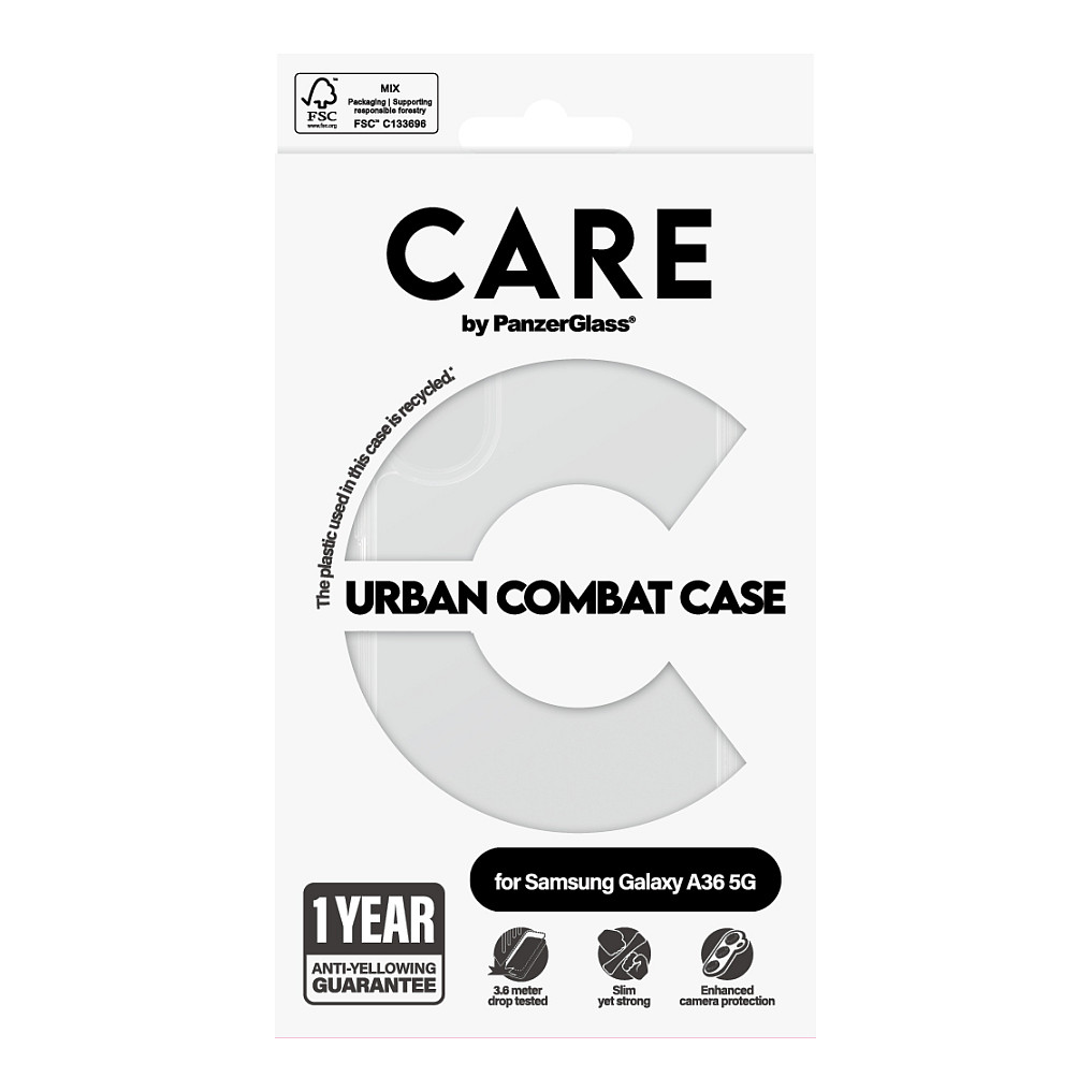 Futrola PANZER GLASS CARE Flagship Case Clear w. Clear Frame Galaxy A36 5G-1