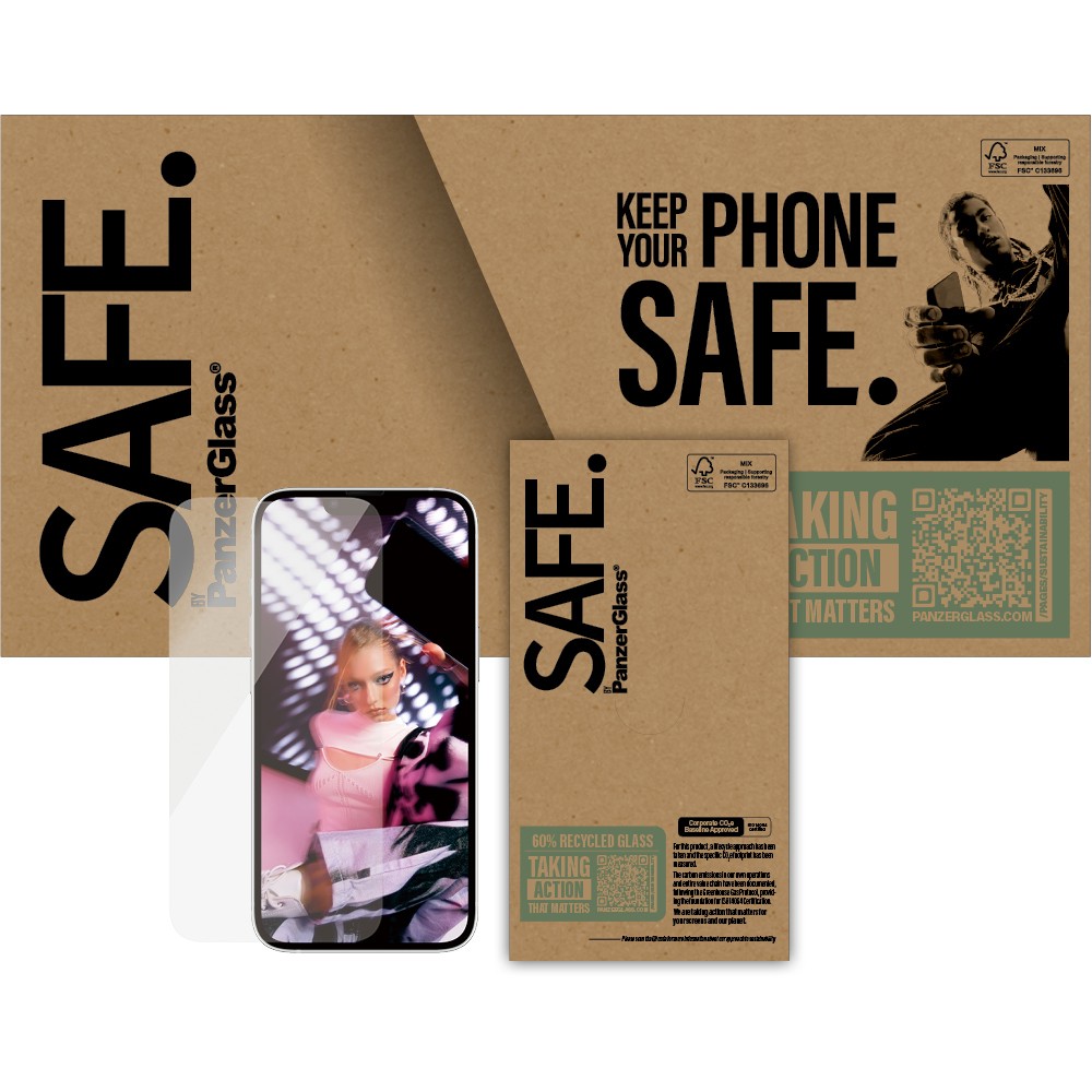 Zaštita ekrana PANZER GLASS SAFE Screen Protector UWF iPhone 16e, 14, 13, 13 Pro-1