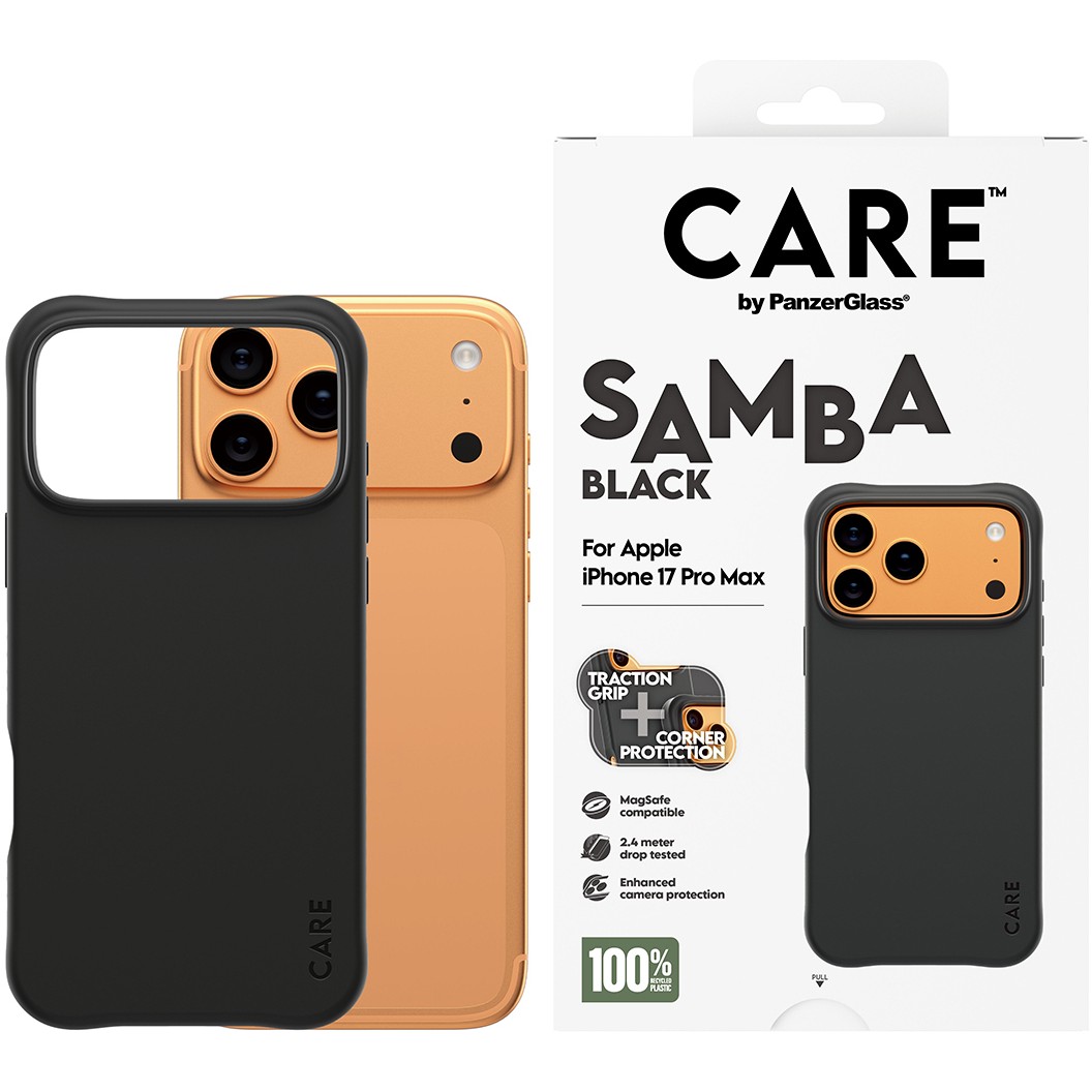 Zaštita → PANZER GLASS → CARE fashionable Samba black MagSafe iPhone 17 Pro Max-1