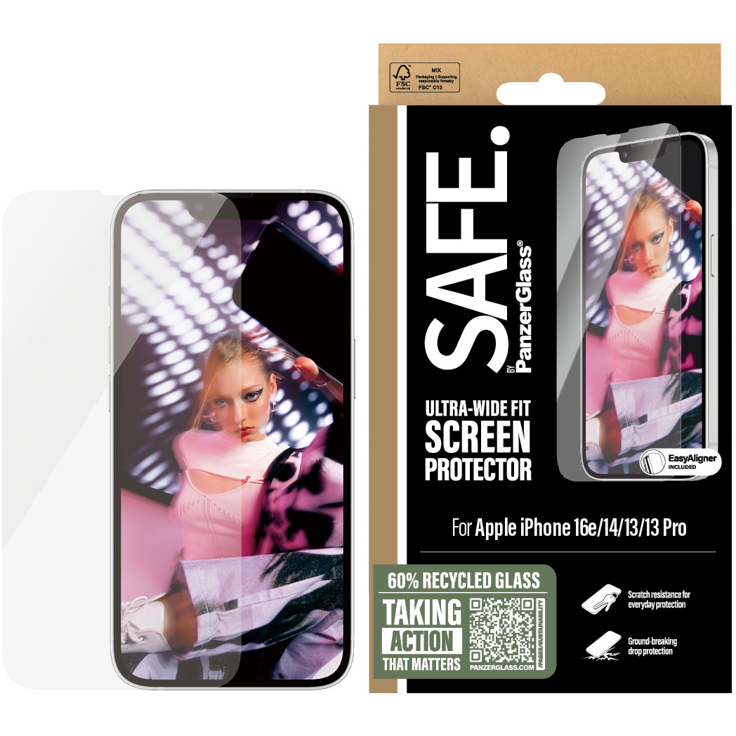 Zaštita ekrana PANZER GLASS SAFE Screen Protector UWF iPhone 16e, 14, 13, 13 Pro-1