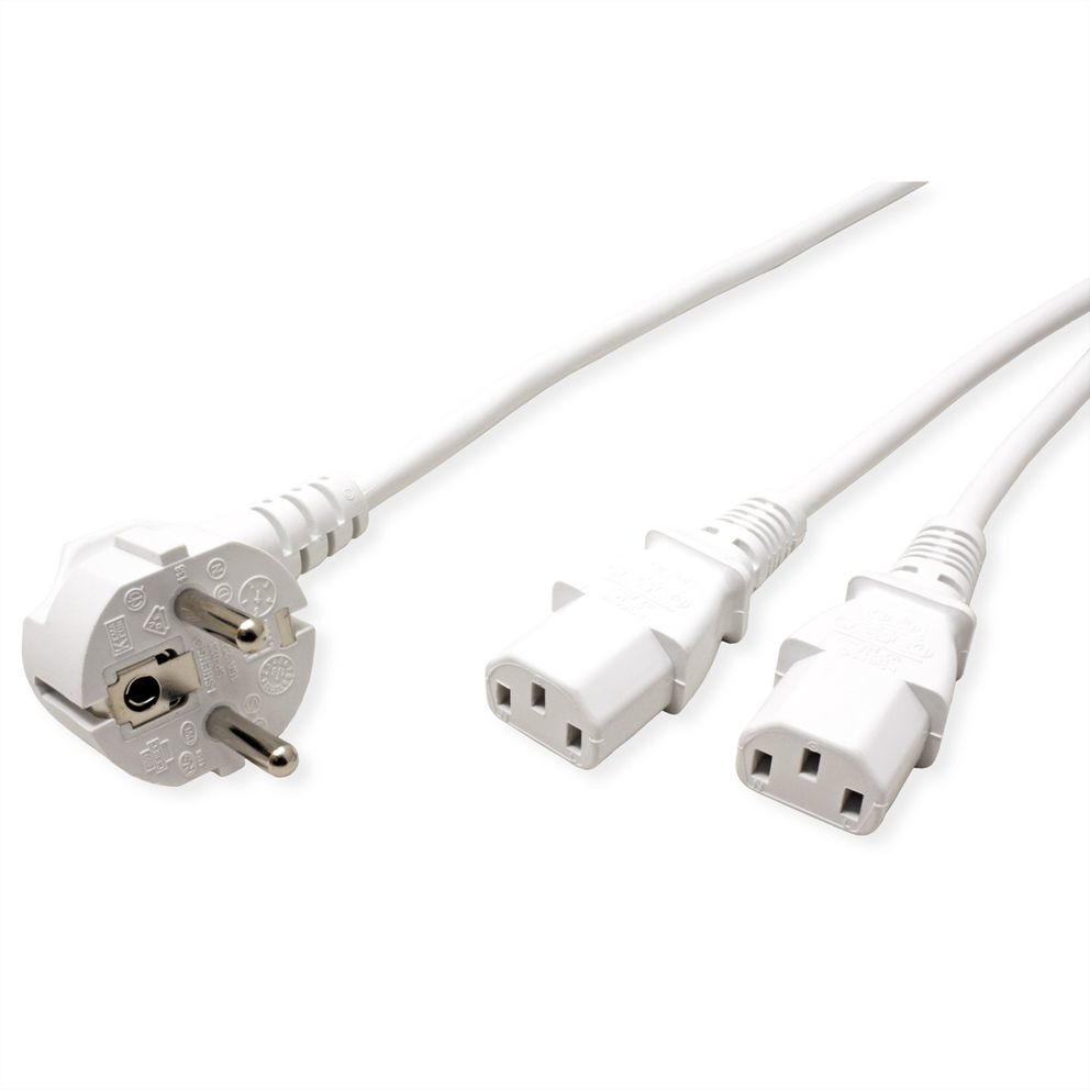 Kabel ROLINE Y-NETZANSCHLUSSKABEL 2M WEI-1