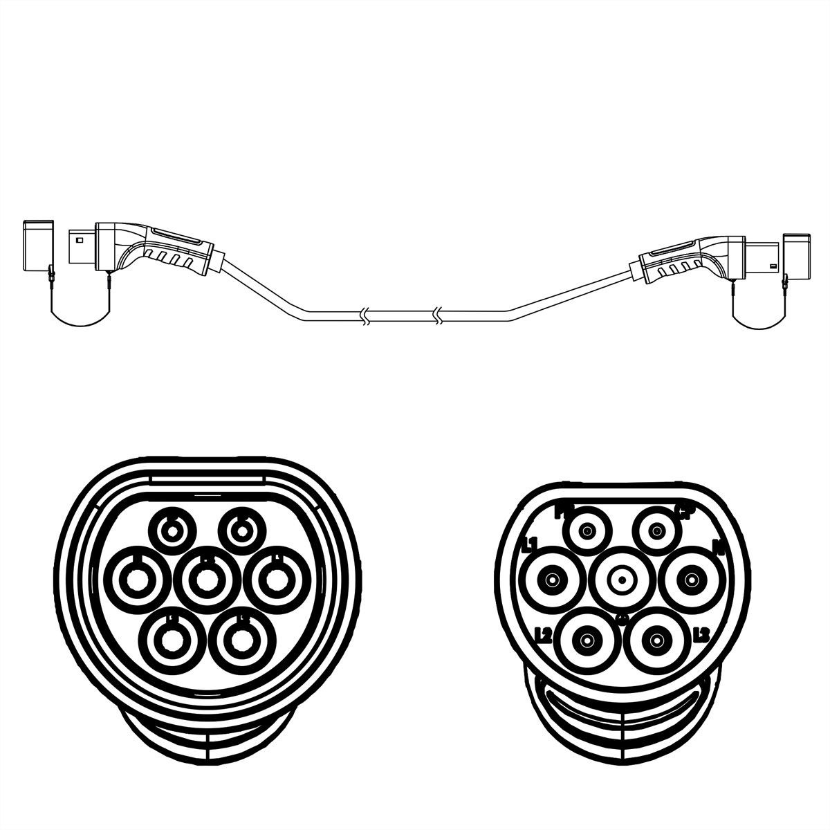 Kabel ROLINE EV-LADEKABEL TYP2.3-PH-1
