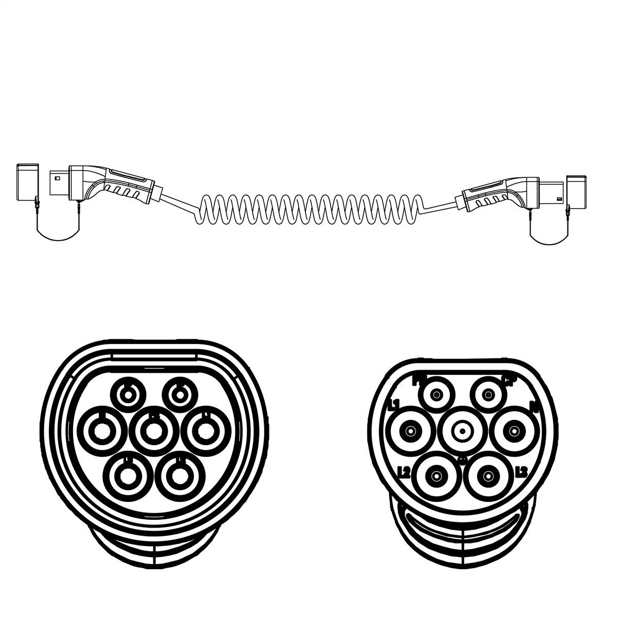 Kabel ROLINE EV-LADEKABEL SPIRALE.TYP2.3-PH-1