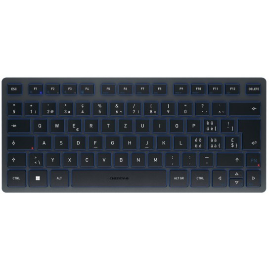 Tipkovnica CHERRY KW 7100 MINI BT SLATE BLUE (Bluetooth, kompaktna, plava boja) – internacionalna non HR tipkovnica