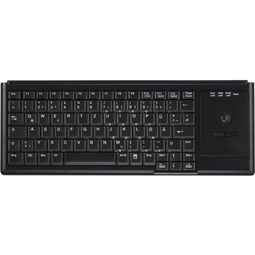 Tipkovnica CHERRY Industry 4.0 Compact Ultraflat s trackballom (USB, QWERTZ DE, crna) – internacionalna non HR tipkovnica