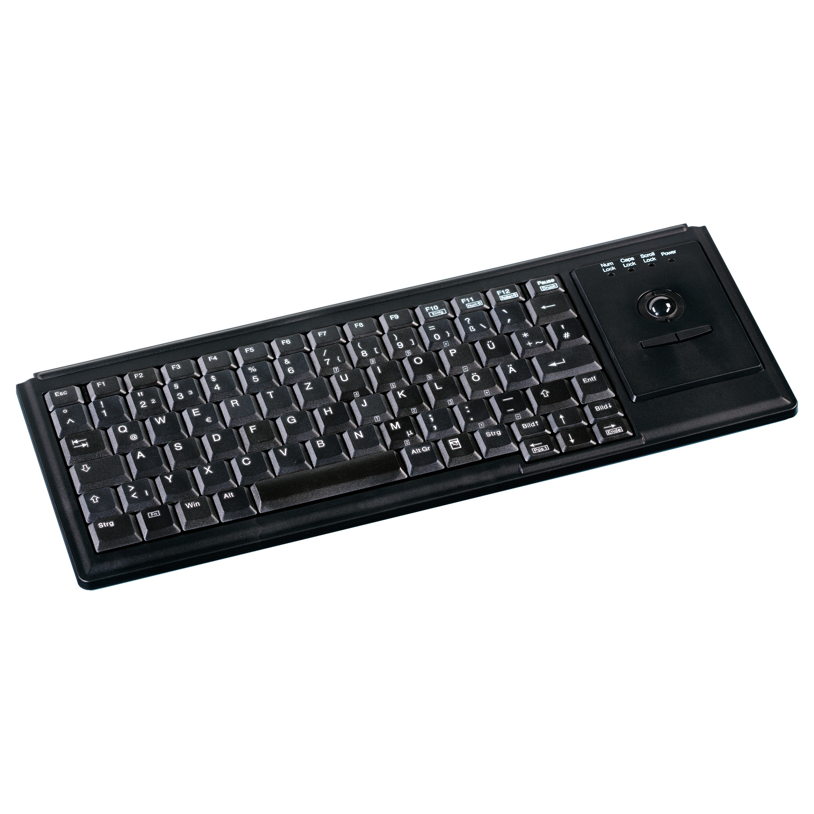Tipkovnica CHERRY Industry 4.0 Compact Ultraflat s trackballom (USB, QWERTZ DE, crna) – internacionalna non HR tipkovnica-1