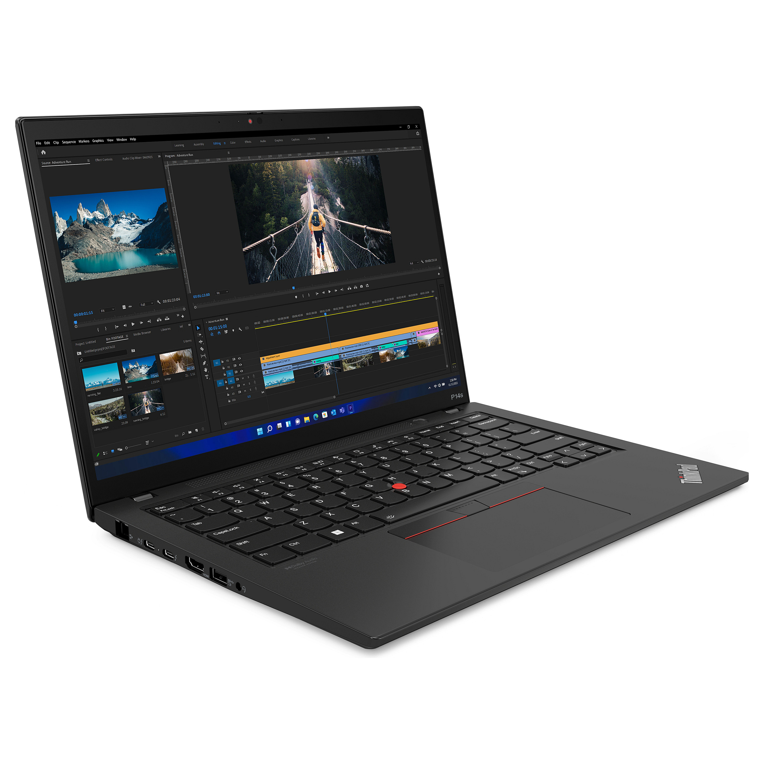 Laptop LENOVO ThinkPad P14s G4 (16" 2,8K OLED, i5-1340P, 16GB RAM, 512GB SSD, Windows 11 Pro) – internacionalna non HR tipkovnica-9
