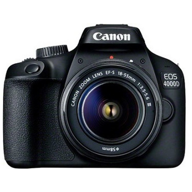 Fotoaparat CANON EOS 4000D + EF-S 18-55mm III SLR Camera Kit 18 MP 5184 x 3456 pixels Crna