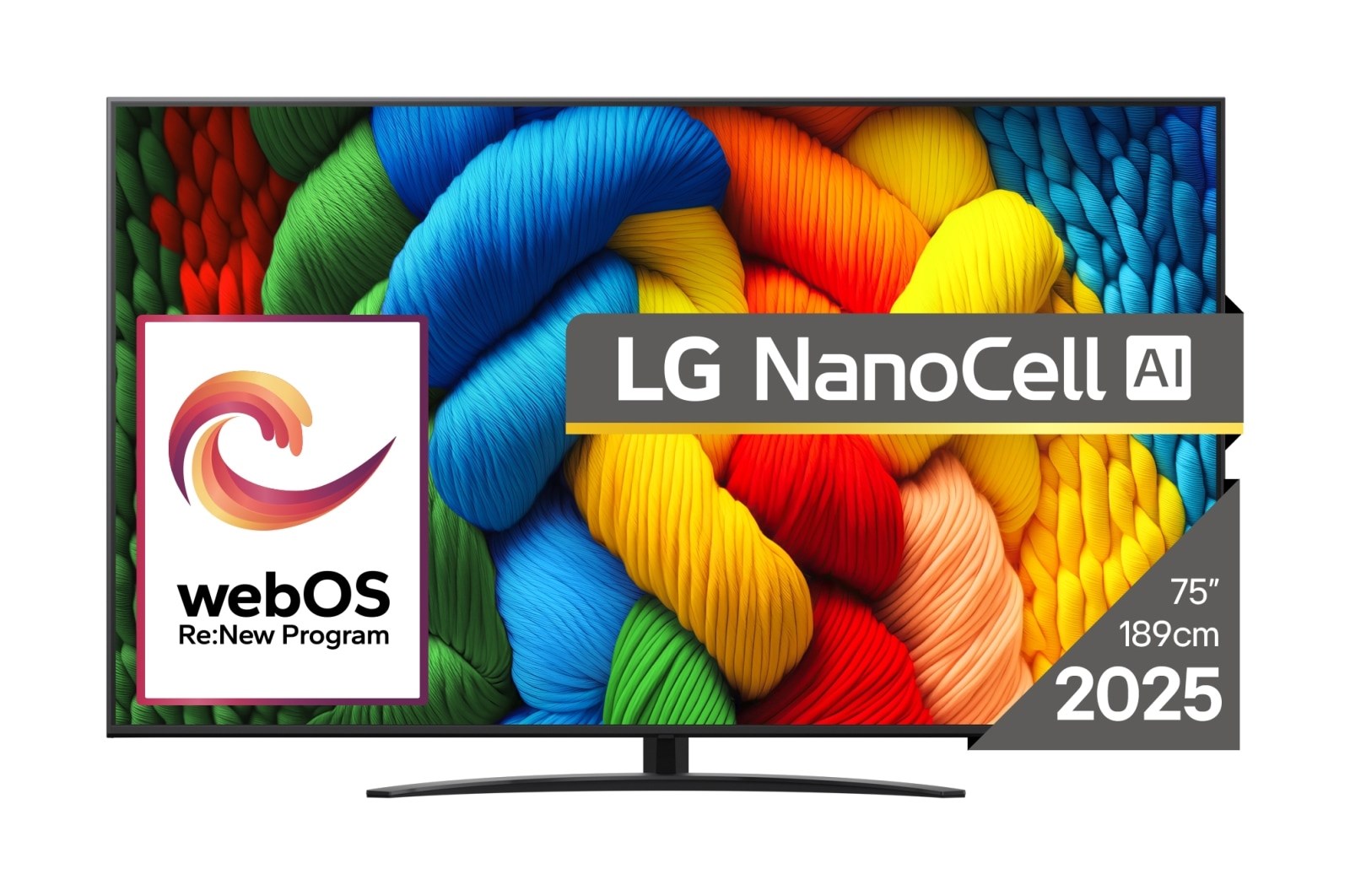 TV LG NanoCell AI 75NANO81A3A webOS 25 (190.5 cm, 4K UHD, HDR10 Pro, AI Sound Pro, Smart TV)