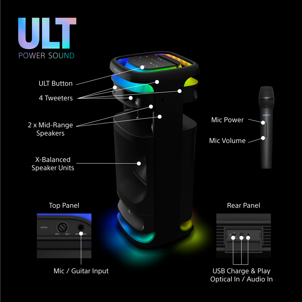 Zvučnik SONY ULT TOWER 10 Bluetooth party zvučnik crni-4