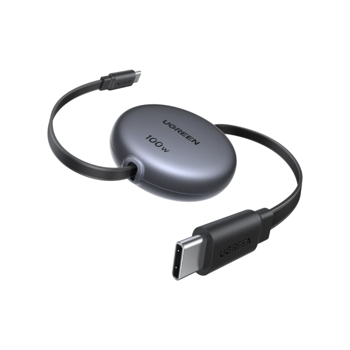 Kabel UGREEN, USB C (M) na USB C (M), s uvlačnim kabelom, 1m, crni-1