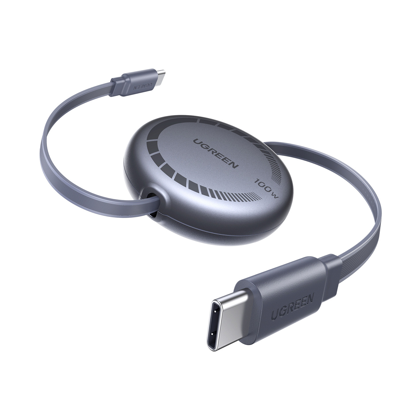 Kabel UGREEN, USB C (M) na USB C (M), s uvlačnim kabelom, 1m, crni