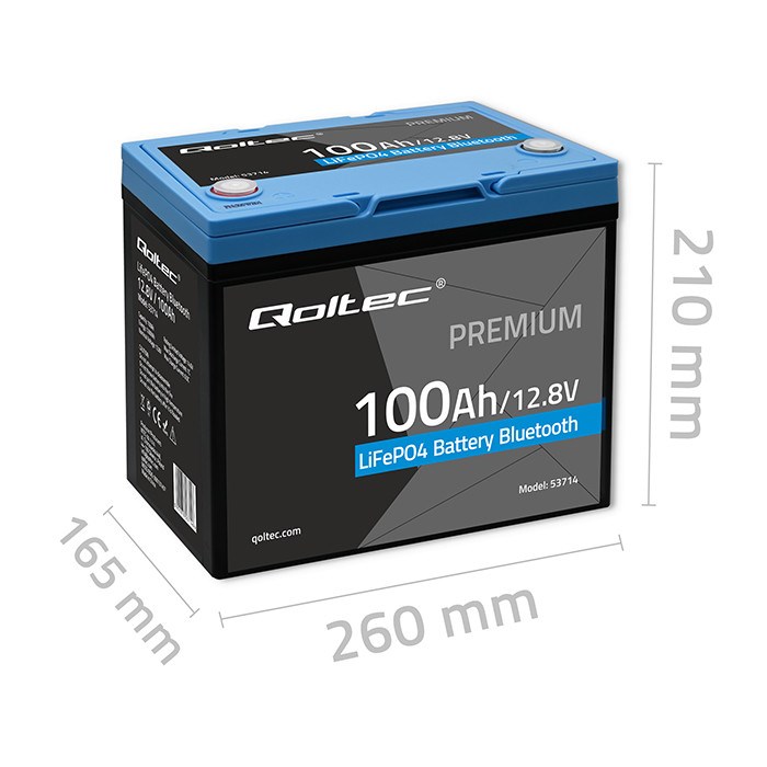 Baterija QOLTEC LiFePO4 12.8V 100Ah (Bluetooth, LCD)-4