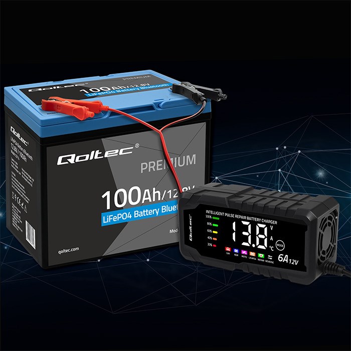 Baterija QOLTEC LiFePO4 12.8V 100Ah (Bluetooth, LCD)-2