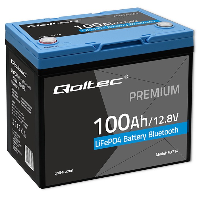 Baterija QOLTEC LiFePO4 12.8V 100Ah (Bluetooth, LCD)
