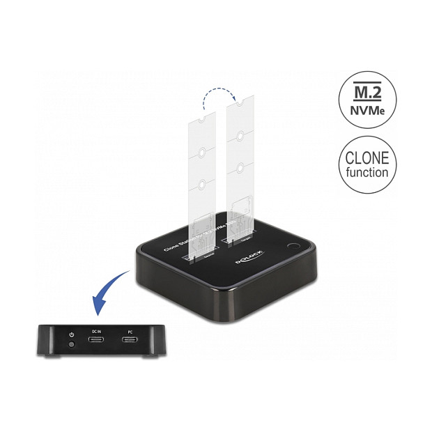 Docking stanica DELOCK M.2 (za 2 x M.2 NVMe PCIe SSD, s funkcijom kloniranja)-2