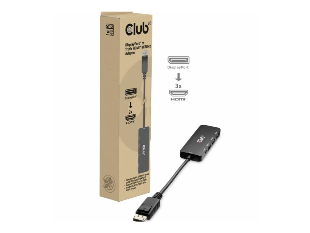 Hub CLUB 3D DisplayPort to Triple HDMI (8K60Hz)-10