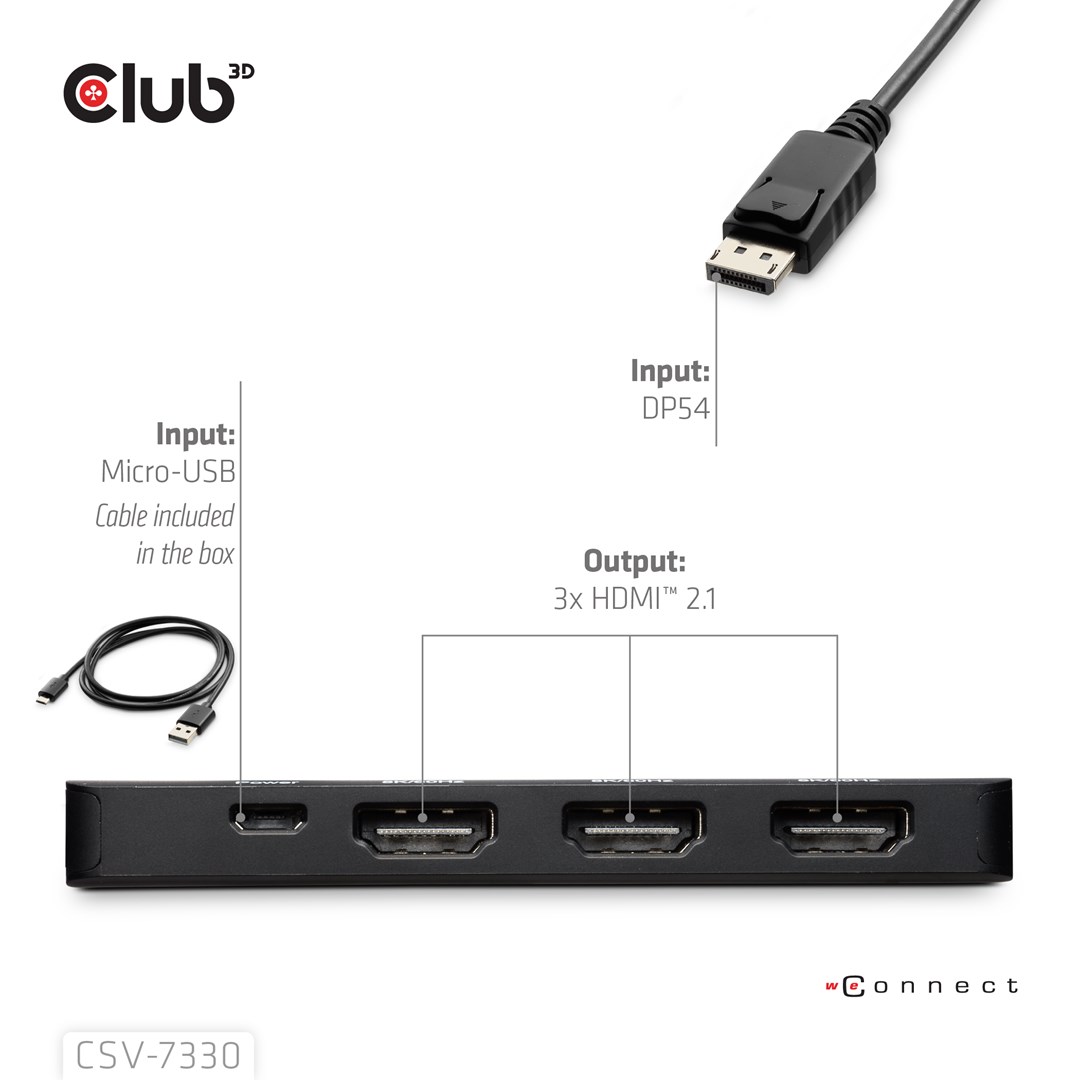 Hub CLUB 3D DisplayPort to Triple HDMI (8K60Hz)-3