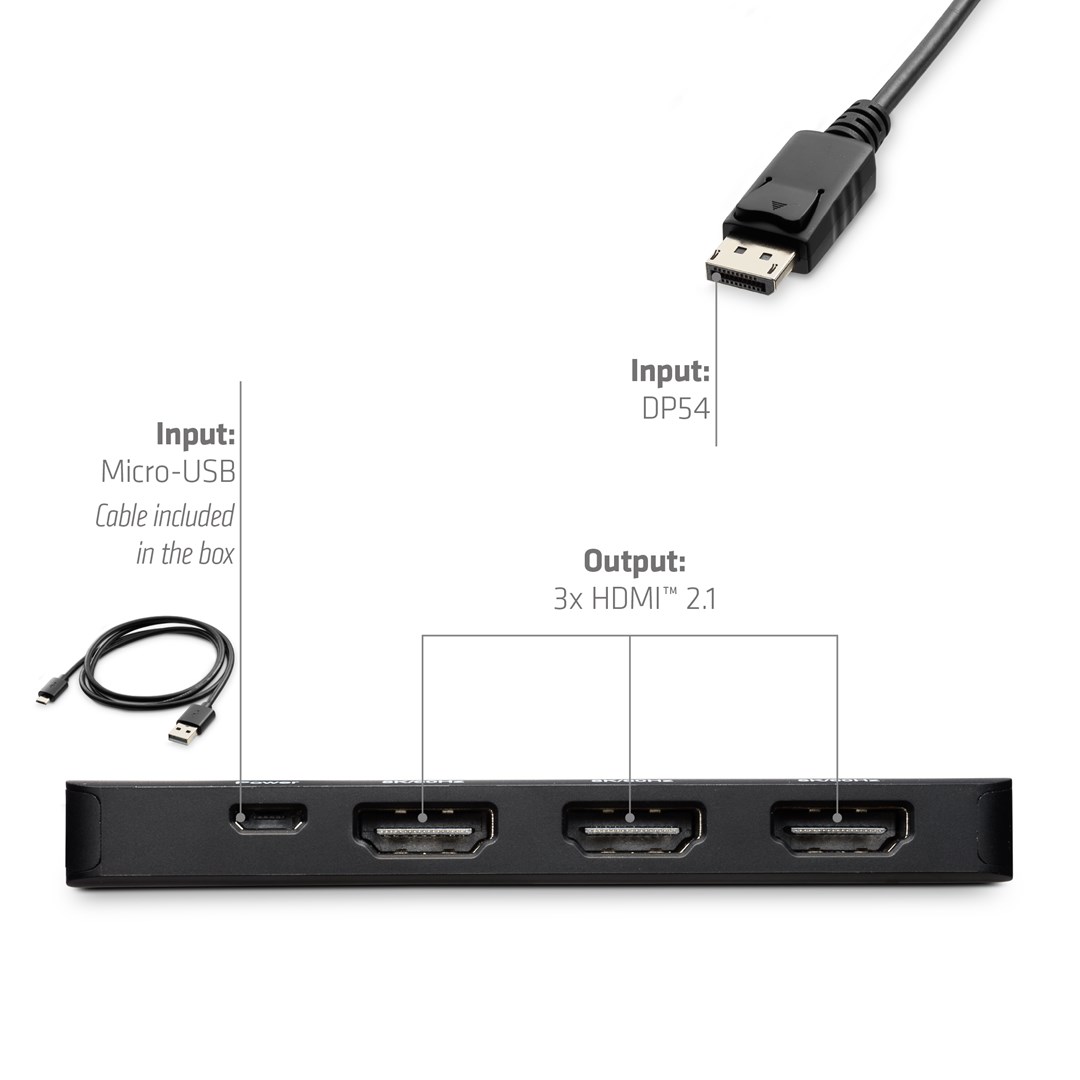 Hub CLUB 3D DisplayPort to Triple HDMI (8K60Hz)-8