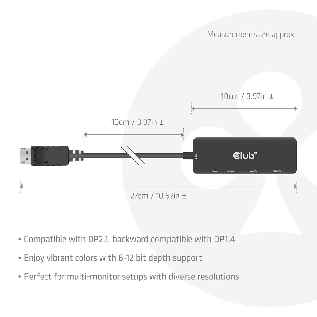 Hub CLUB 3D DisplayPort to Triple HDMI (8K60Hz)-7