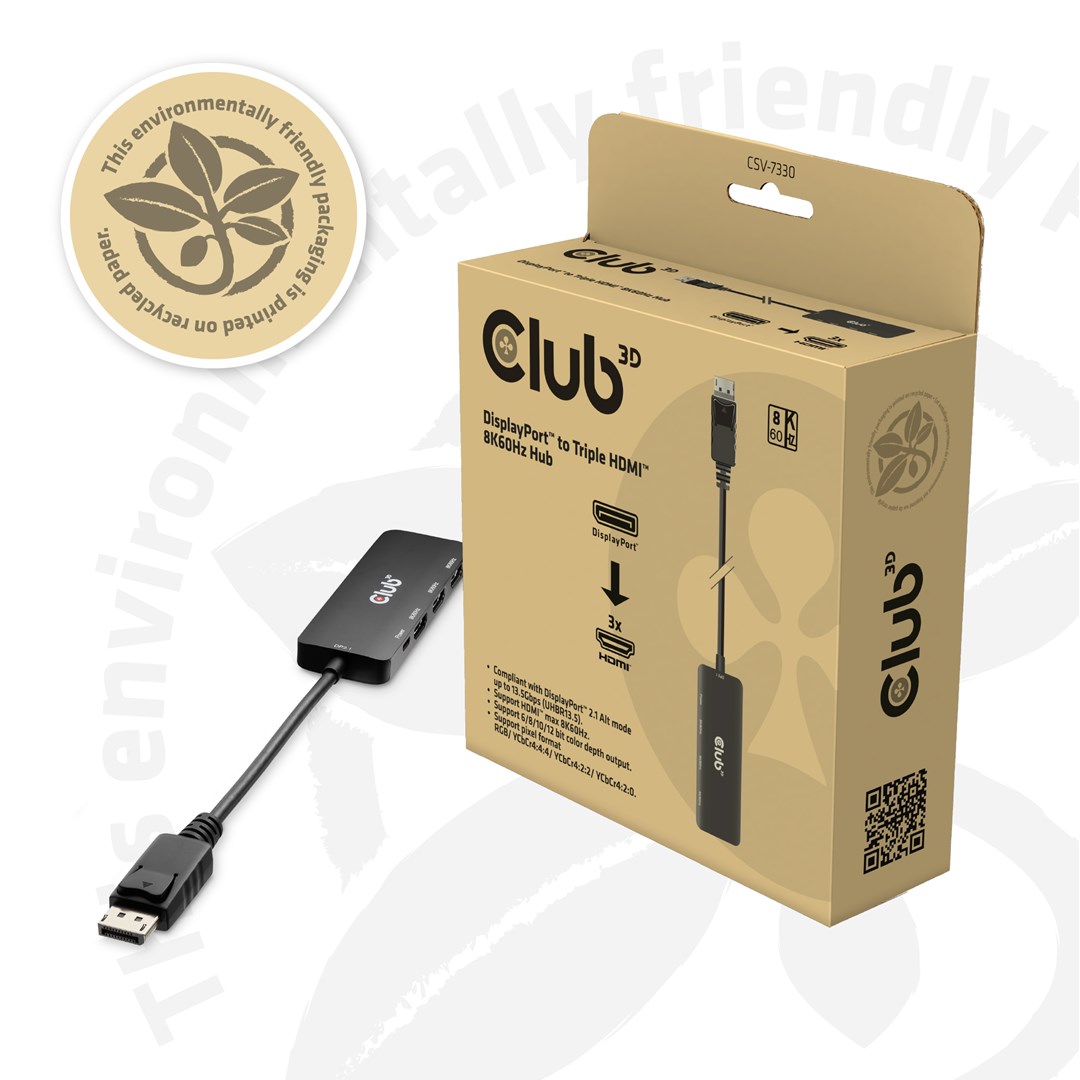 Hub CLUB 3D DisplayPort to Triple HDMI (8K60Hz)-2