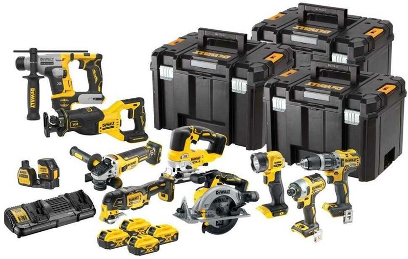 Set alata DEWALT 18V XR combo set 10 pcs - 4x5Ah