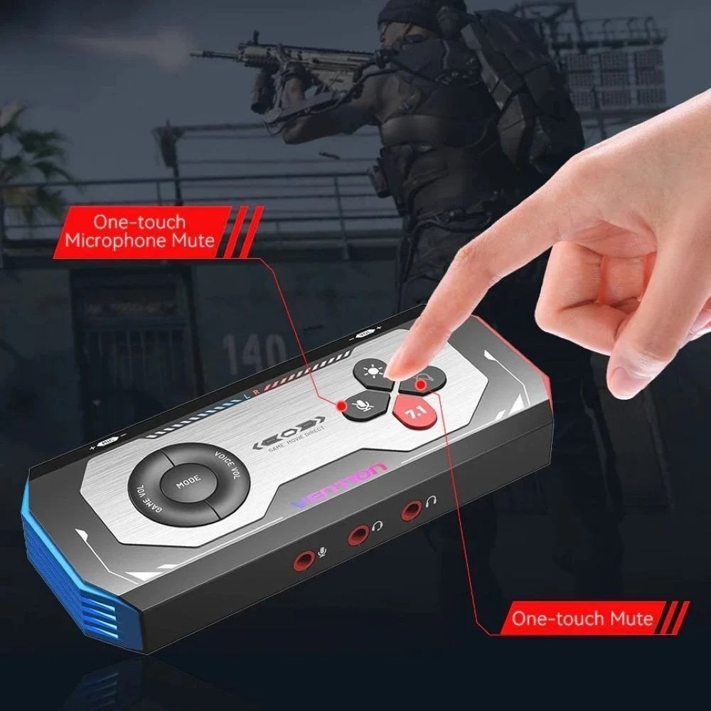 Vanjska USB zvučna kartica VENTION CVAB0 Gaming Audio Amplifier USB-C na 3x 3,5 mm-4