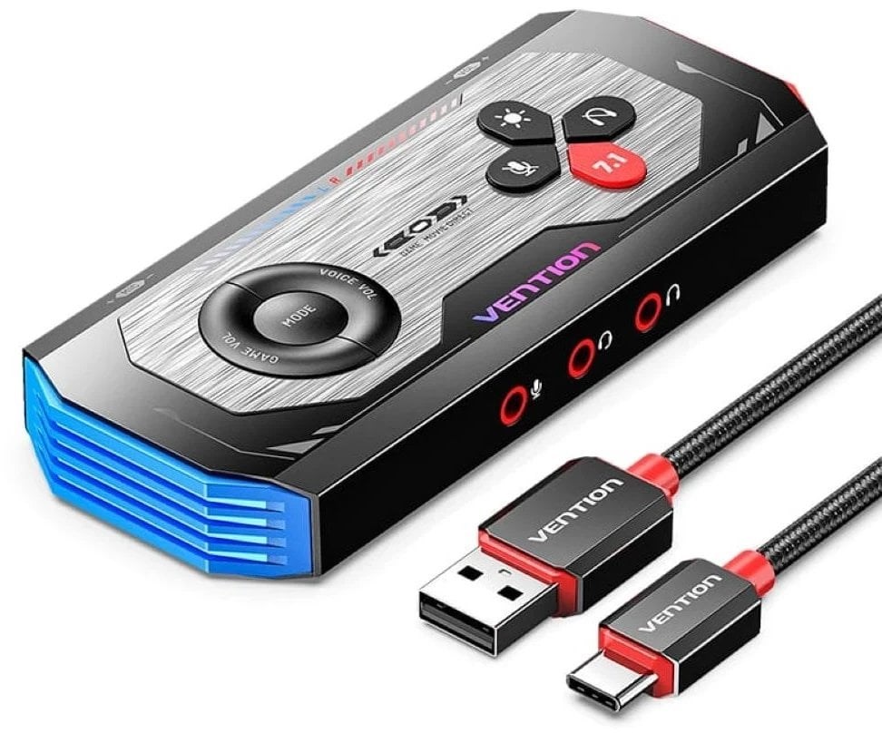Vanjska USB zvučna kartica VENTION CVAB0 Gaming Audio Amplifier USB-C na 3x 3,5 mm