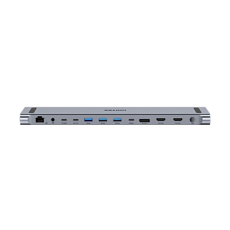 Dock Station UNITEK KVM 3X 4K, USB-C, MST, HDMI, STAND-2