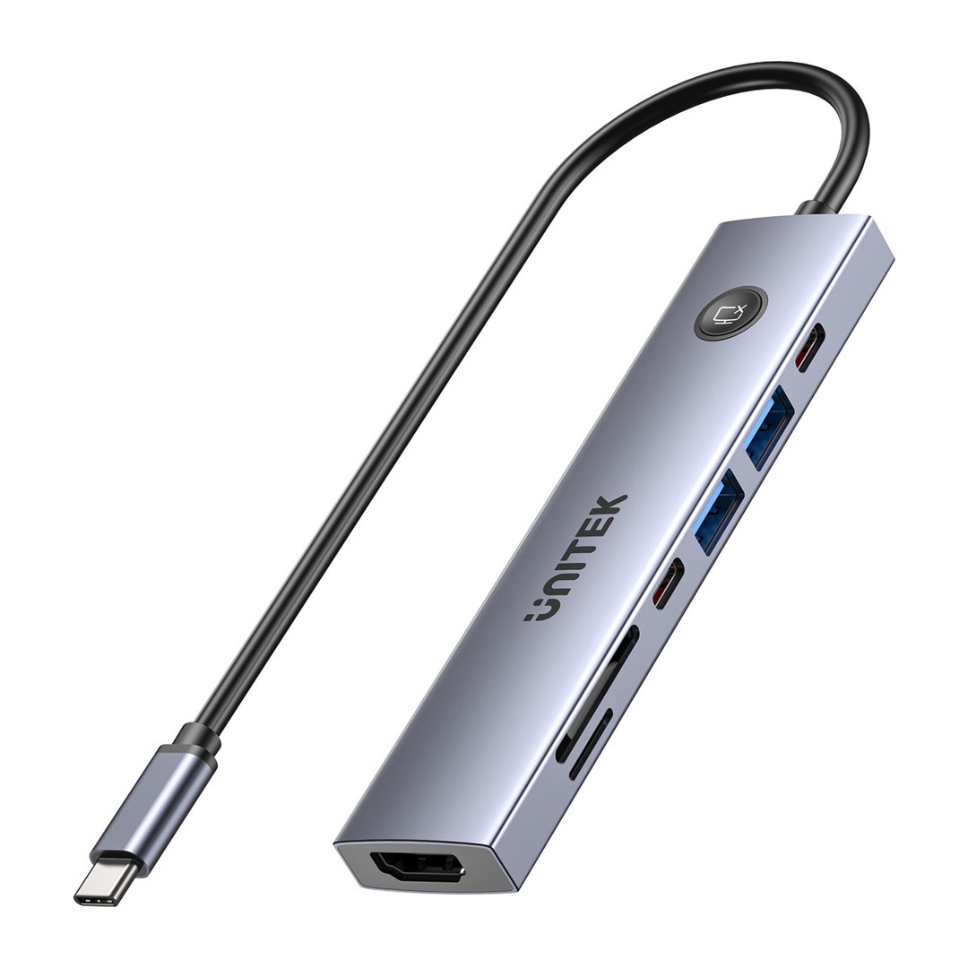 HUB UNITEK USB-C PD 100W HDMI 2.0 WITH ON/OFF