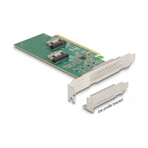 PCI Express kartica DELOCK PCI Express 4.0 x16 Card to 4 x SFF-8639 NVMe (Bifurcation, Low Profile)-1