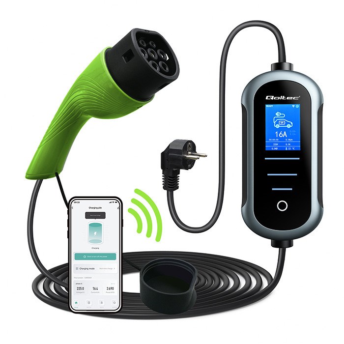 EV car charger w/ adjust. Type2 2in1 3.5kW-0
