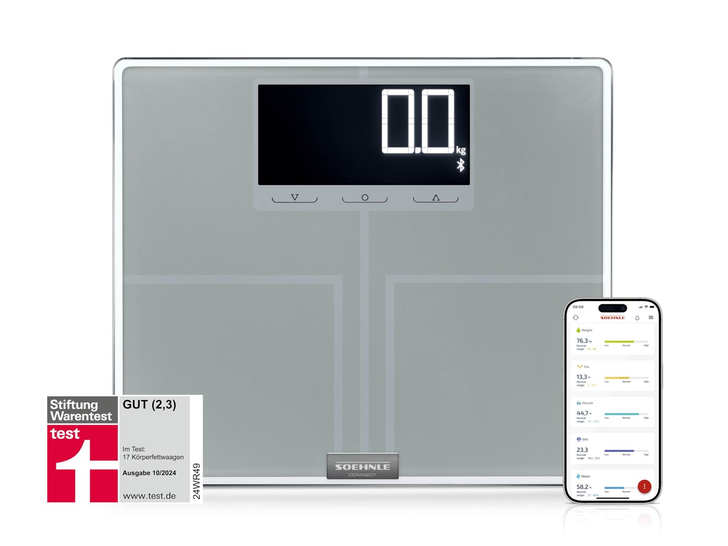 Digitalna osobna vaga SOEHNLE Shape Sense Connect 200 (Bluetooth, analiza tijela, do 200 kg)-3