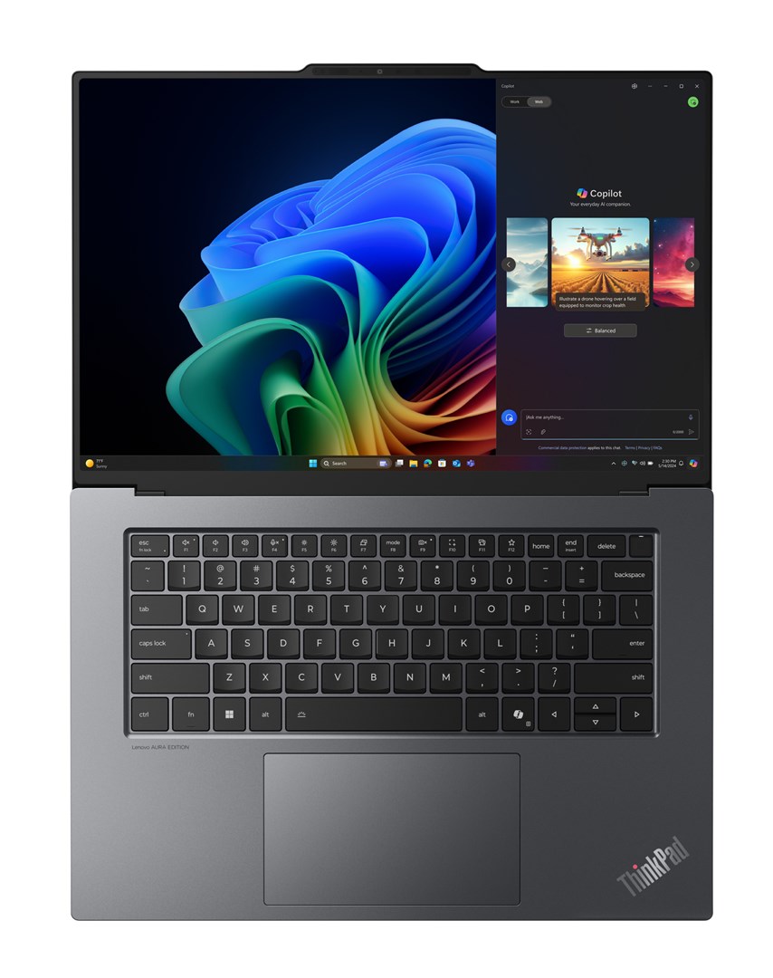 Laptop LENOVO ThinkPad X9-15 Gen 1 Copilot+ (15.3" 2.8K, Intel Core Ultra 5, 32 GB RAM, 512 GB SSD, Wi-Fi 7, Windows 11 Pro, engleska tipkovnica, siva) – internacionalna non HR tipkovnica-6