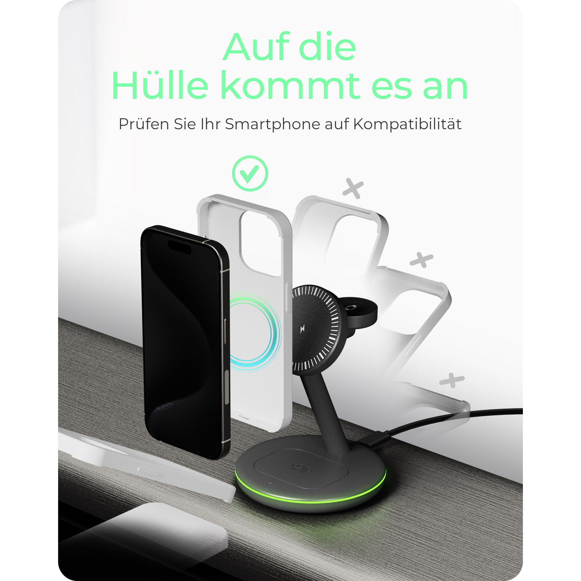 Stanica za punjenje ICY BOX IB-MS506-W 3-u-1 magnetska za iPhone/Watch/AirPods, bijela-6