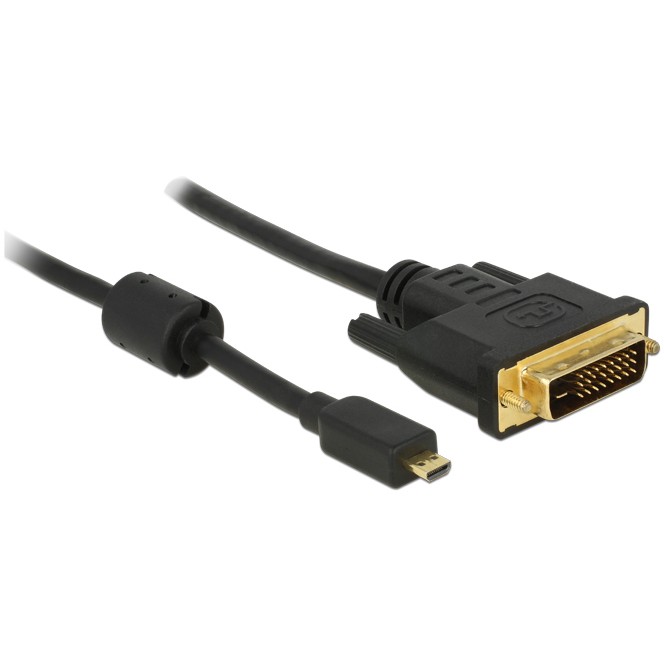 Kabel DELOCK Micro HDMI D Stecker > DVI 24+1 Stecker 1 m