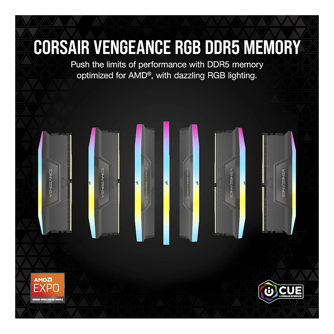 RAM memorija CORSAIR VENGEANCE RGB DDR5 (64GB (2x32GB), 5600MHz, CL40, AMD EXPO, siva)-2