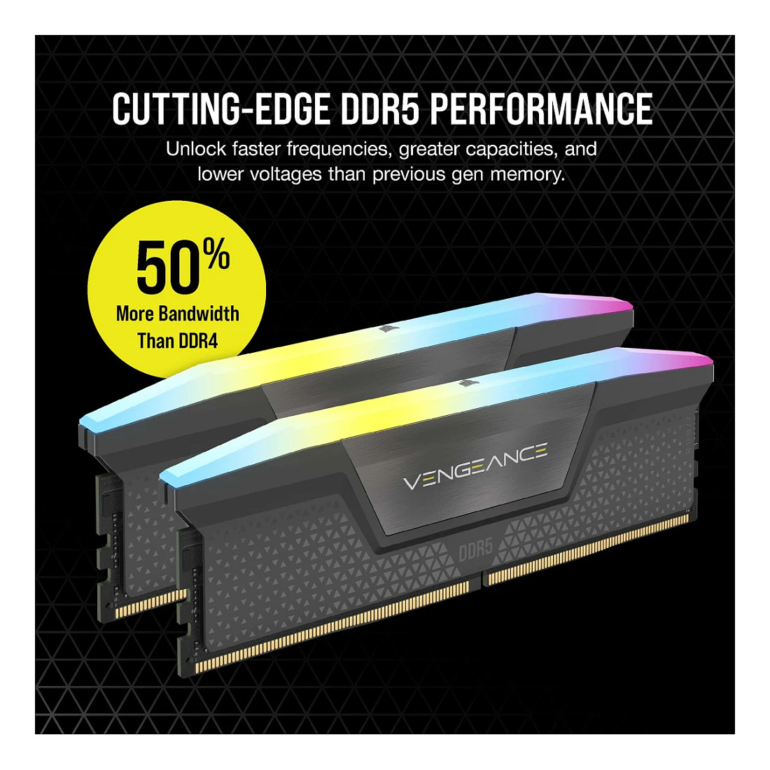 RAM memorija CORSAIR VENGEANCE RGB DDR5 (64GB (2x32GB), 5600MHz, CL40, AMD EXPO, siva)-3