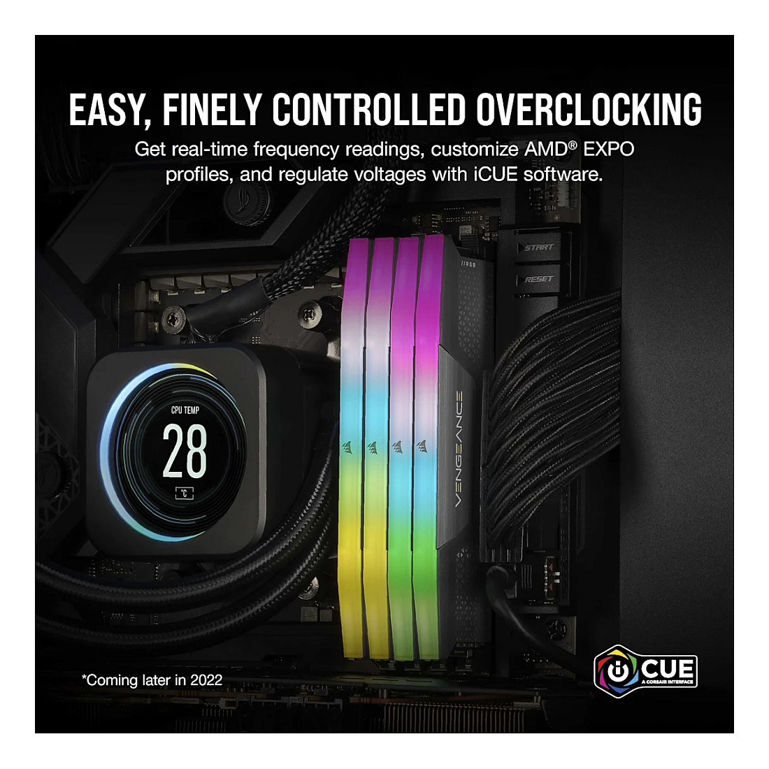 RAM memorija CORSAIR VENGEANCE RGB DDR5 (64GB (2x32GB), 5600MHz, CL40, AMD EXPO, siva)-5