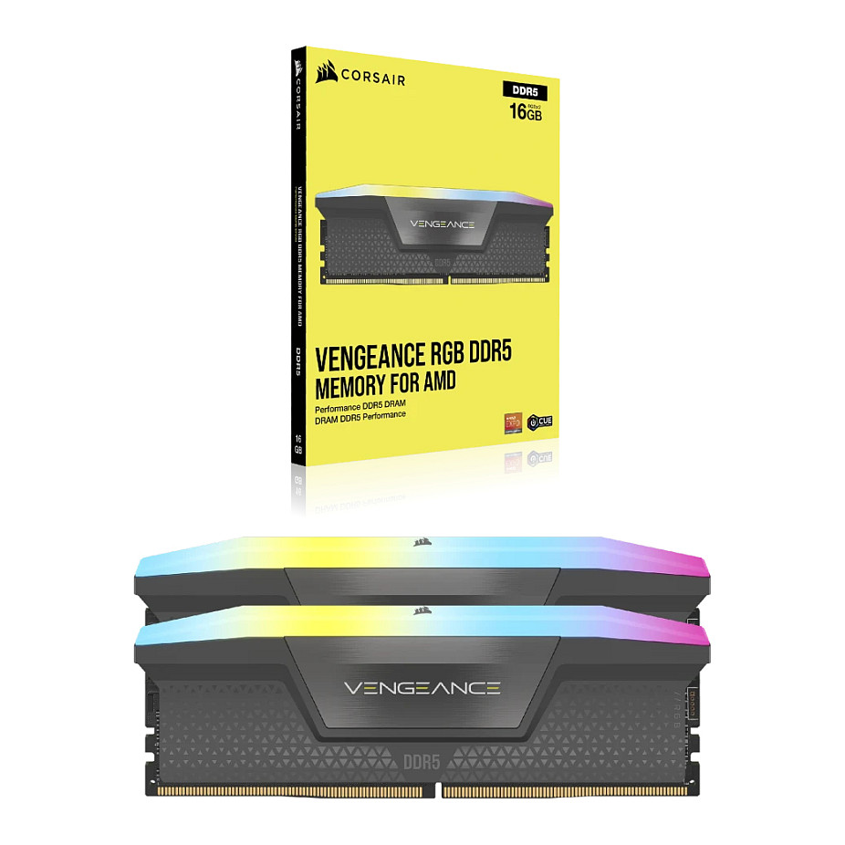RAM memorija CORSAIR VENGEANCE RGB DDR5 (64GB (2x32GB), 5600MHz, CL40, AMD EXPO, siva)-6