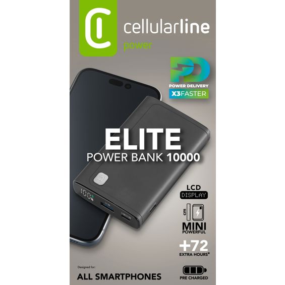 Baterija prijenosna CELLULARLINE Elite, 10000mAh, crna-3