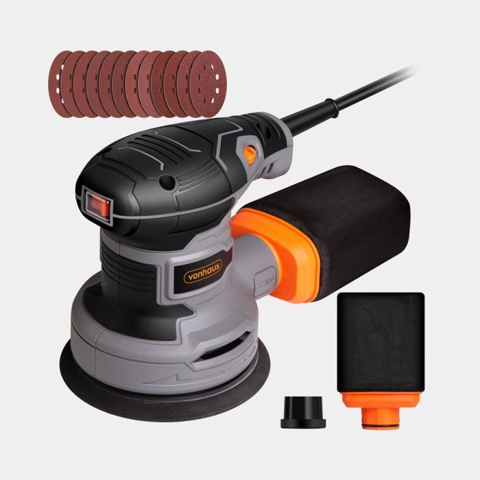 Ekscentrični brusilnik VONHAUS 300 W (300 W, 6 brzina, 14.000 vrt/min, 125 mm)-0