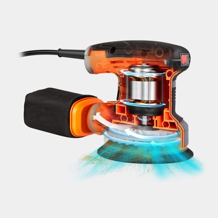 Ekscentrični brusilnik VONHAUS 300 W (300 W, 6 brzina, 14.000 vrt/min, 125 mm)-5
