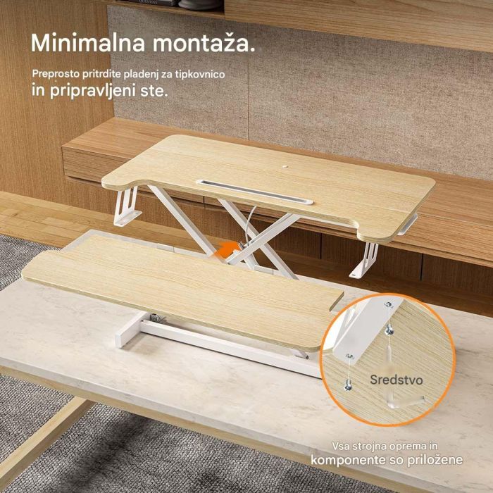 Pretvornik VONHAUS Nastavek za stoječo pisalno mizo (dimenzije (V) 11,5–51 cm x (Š) 80 cm x (G) 40,5 cm, delovna površina (Š) 80 cm x (G) 40 cm, nosilnost 15 kg)-4