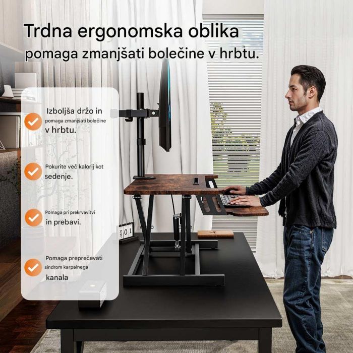 Pretvornik VONHAUS Nastavek za stoječo pisalno mizo (dimenzije (v) 11,5–51 cm x (š) 80 cm x (g) 40,5 cm, nosivost 15 kg)-4