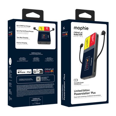 Prijenosna baterija MOPHIE Powerstation Plus 10K Red Bull Racing Edition (10000 mAh, 20W USB-C PD, integrirani Lightning kabel)-3